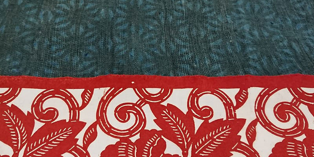Detail of Textiles for Kimono or Obi, Edo, Meiji and Taisho. Cotton and Hemp. JAPON & JOUY / Dialogues between Sarasa and Indiennes. Musée de la Toile de Jouy.